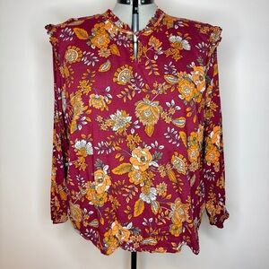 Floral Burgundy Blouse
